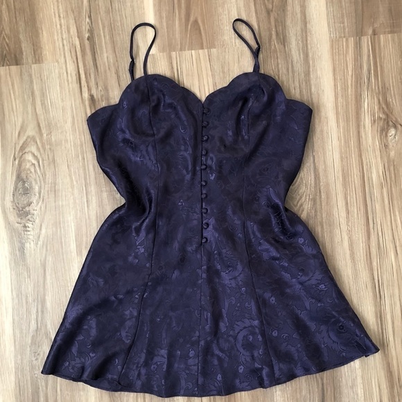 Victoria’s Secret Deep Purple front button intimate slip dress size Medium - Picture 1 of 9